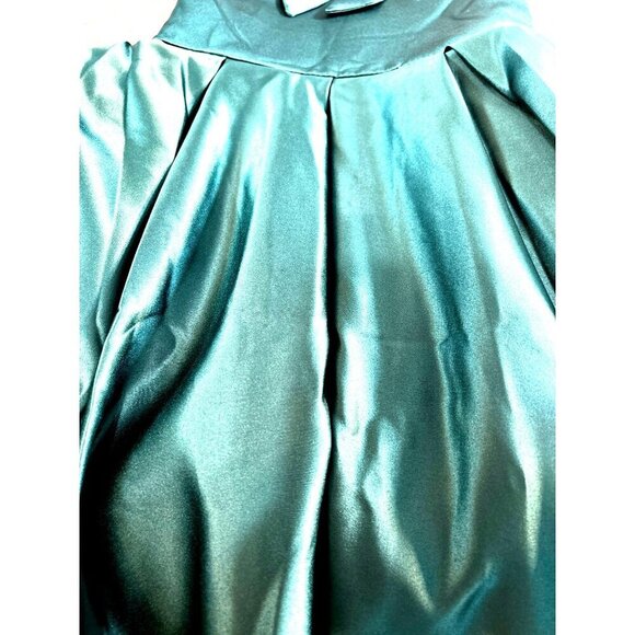 Girls Formal Dress Lined Bow Accent Hook Zip Back Green Size 7-8 - Picture 5 of 8